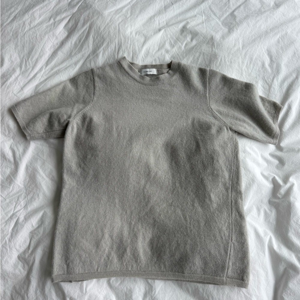 M. Label Knit Gray Short Sleeve Knit Top